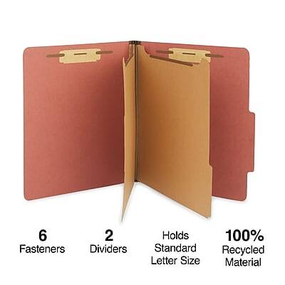 6 Fasteners  
2 Dividers  
Holds Standard Letter Size  
100% Recycled Material
