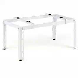 Costway - Mini Split Ground Stand with Adjustable Height, Width & Length, Outdoor AC Base - White