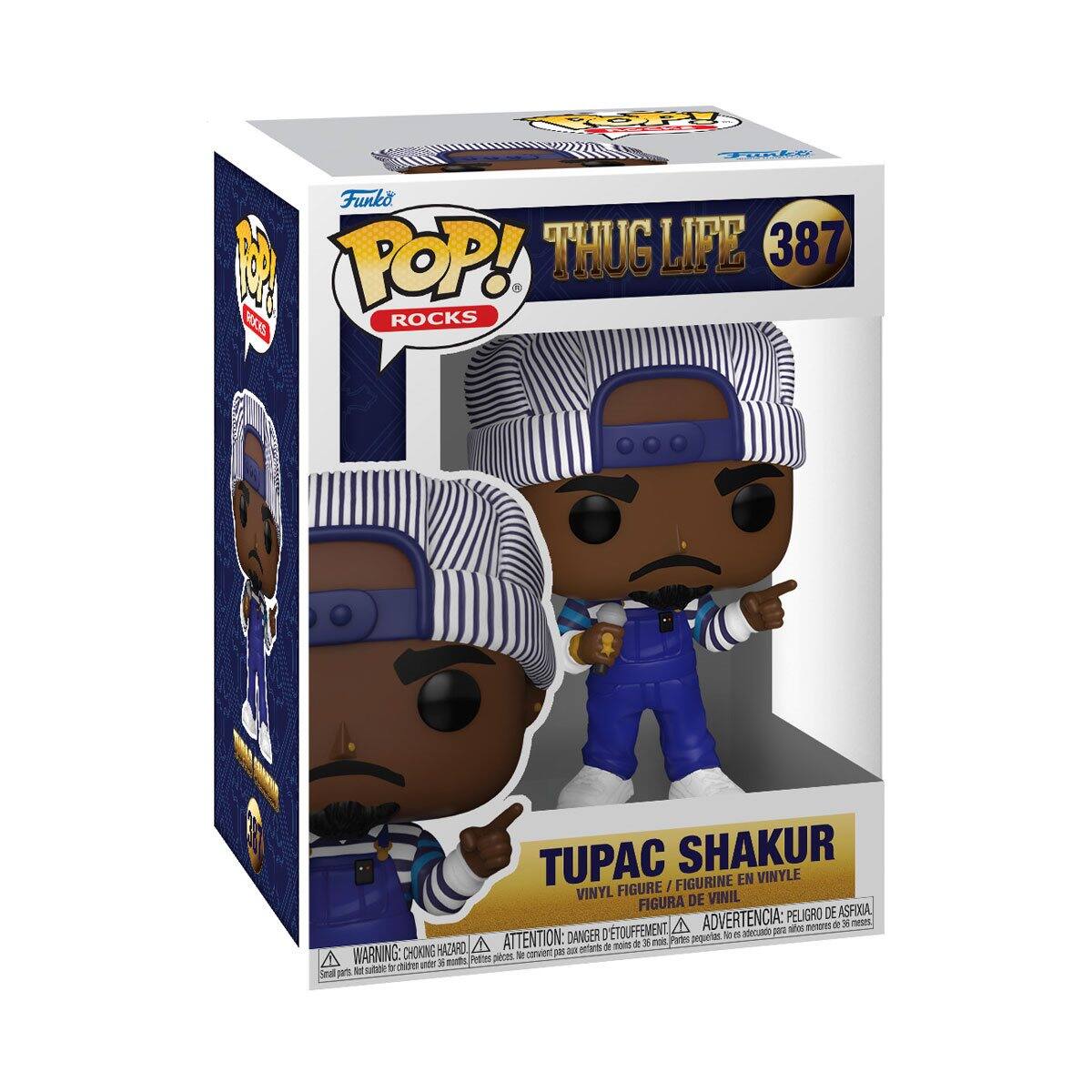 P FUNdR Funko THUG LIFE 387 POP! ROCKS ROCKS TUPAC SHAKUR FIGURINE EN VINYLE FIGURE / VINYL DE VINIL FIGURA ASFIA ADVERTENCIA: PELIGRO DE ASPHIAXIA ATTENTION: DANGER DE TOUFFEMENT WARNING: CHOKING HAZARD