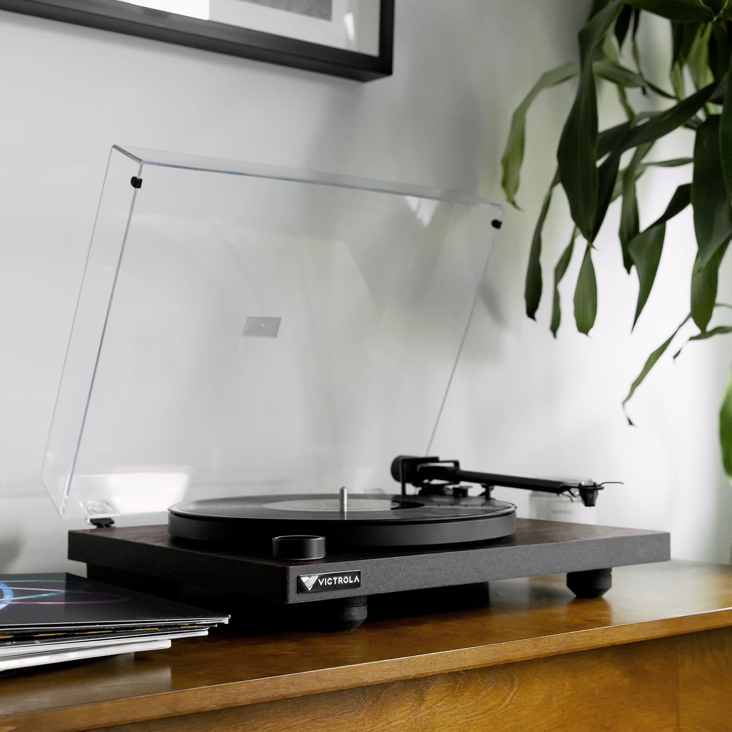 Alt View 19. Victrola - Premiere T1 Turntable - Espresso.