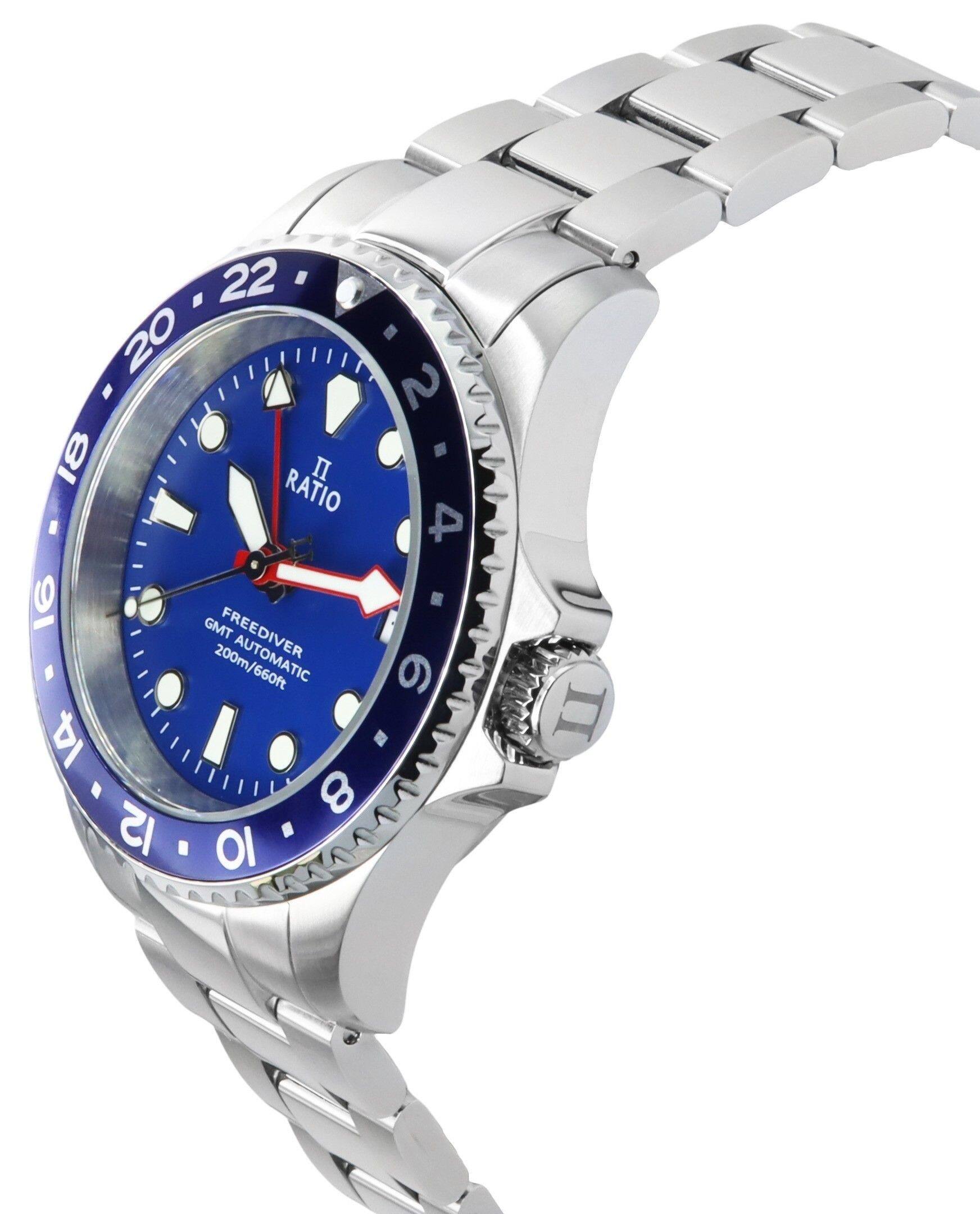 22 20 2 18 - RATIO P E GMT FREEDIVER AUTOMATIC 6 14 8 12