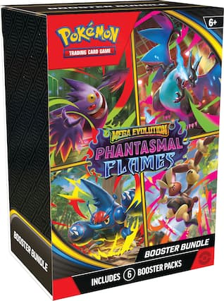 Pokémon Trading Card Game
Mega Evolution
Phantasmal Flames
Booster Bundle
Includes 6 Booster Packs
6+
