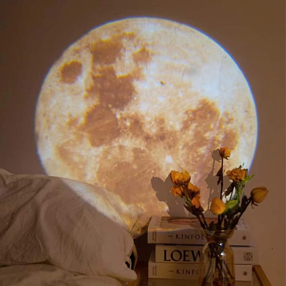 MOSZAR LLC - Rotatable Moon Lamp Projector, USB-Powered Light with Bracket