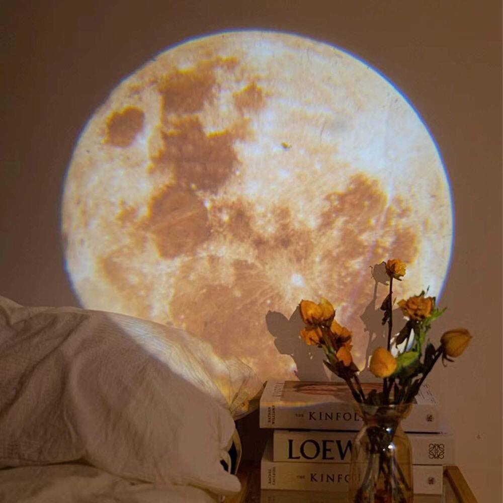 MOSZAR LLC - Rotatable Moon Lamp Projector, USB-Powered Light with Bracket