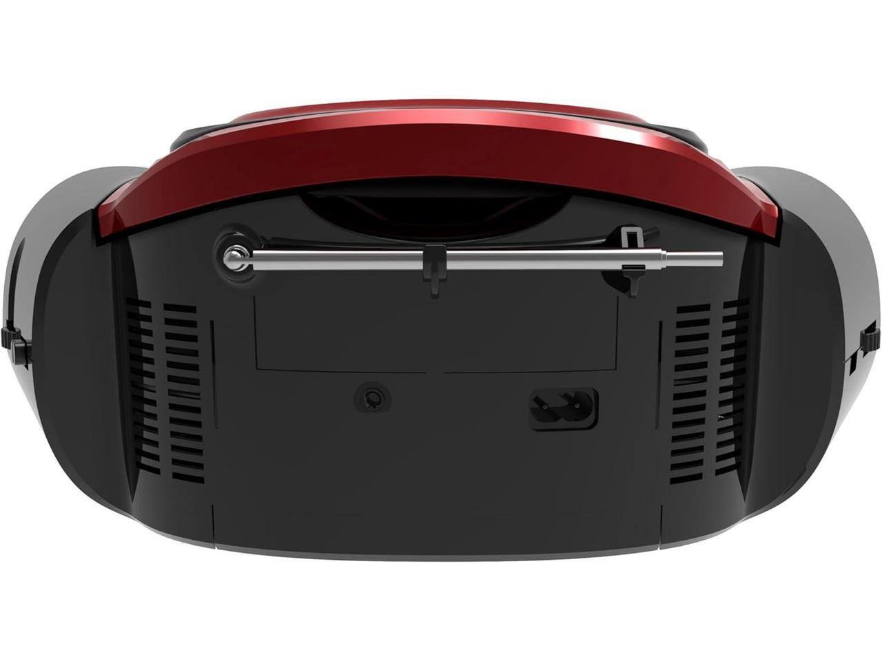 Alt View 4. Supersonic - Supersonic SC726BTRED Portable AM/FM Radio CD Player Boombox with Bluetooth - Red - Black.