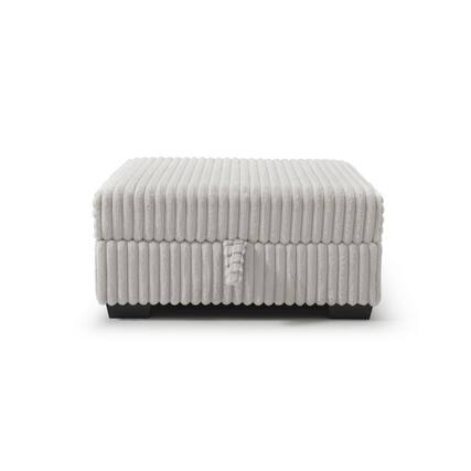 Front. Glory Furniture - Teddy Ottoman - Ivory.