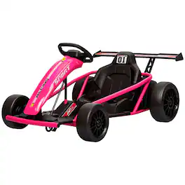Qaba - 24V 7AH Kids Electric Go Kart, 8.1 MPH Battery Powered Drift Kart with Dual Motors