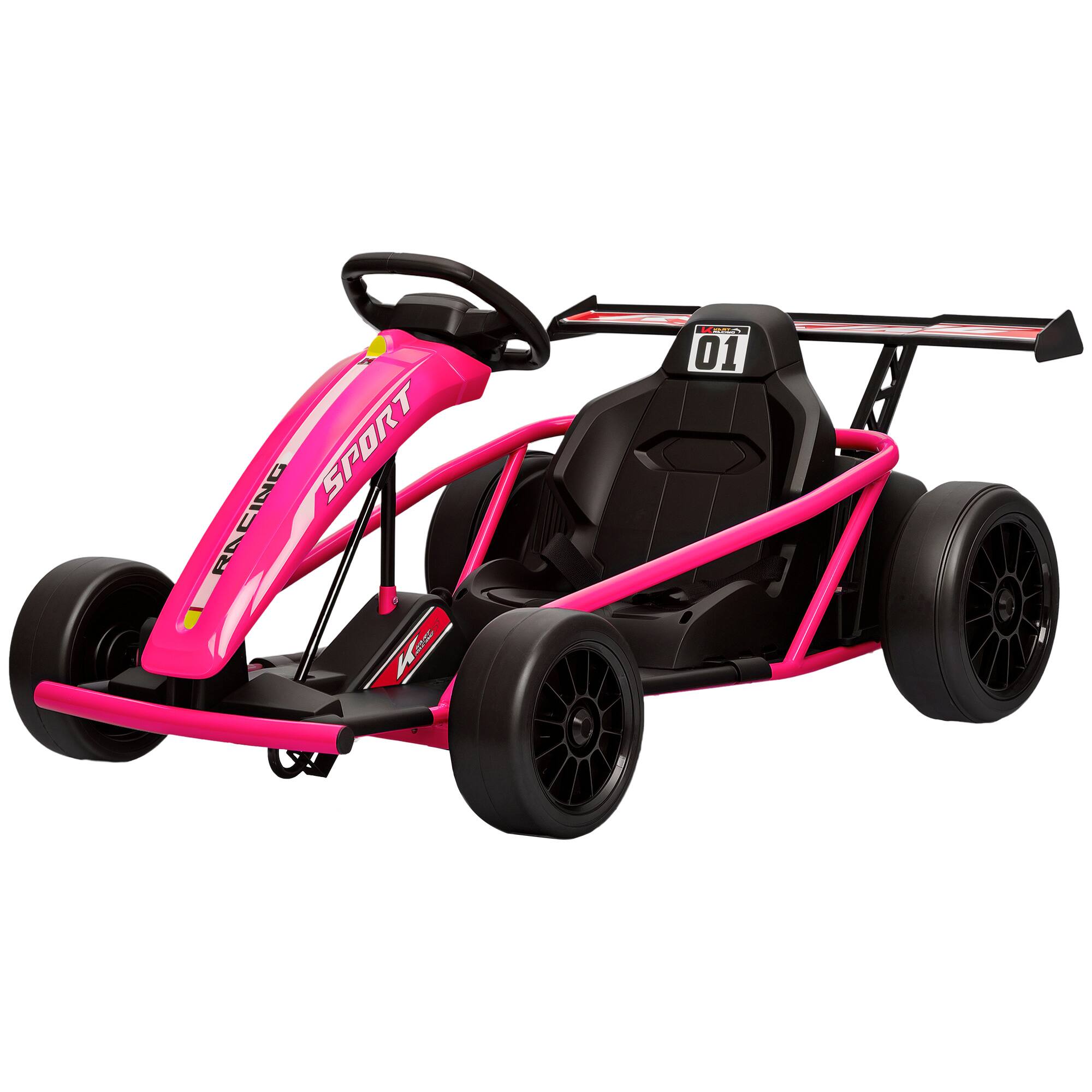 Qaba - 24V 7AH Kids Electric Go Kart, 8.1 MPH Battery Powered Drift Kart with Dual Motors