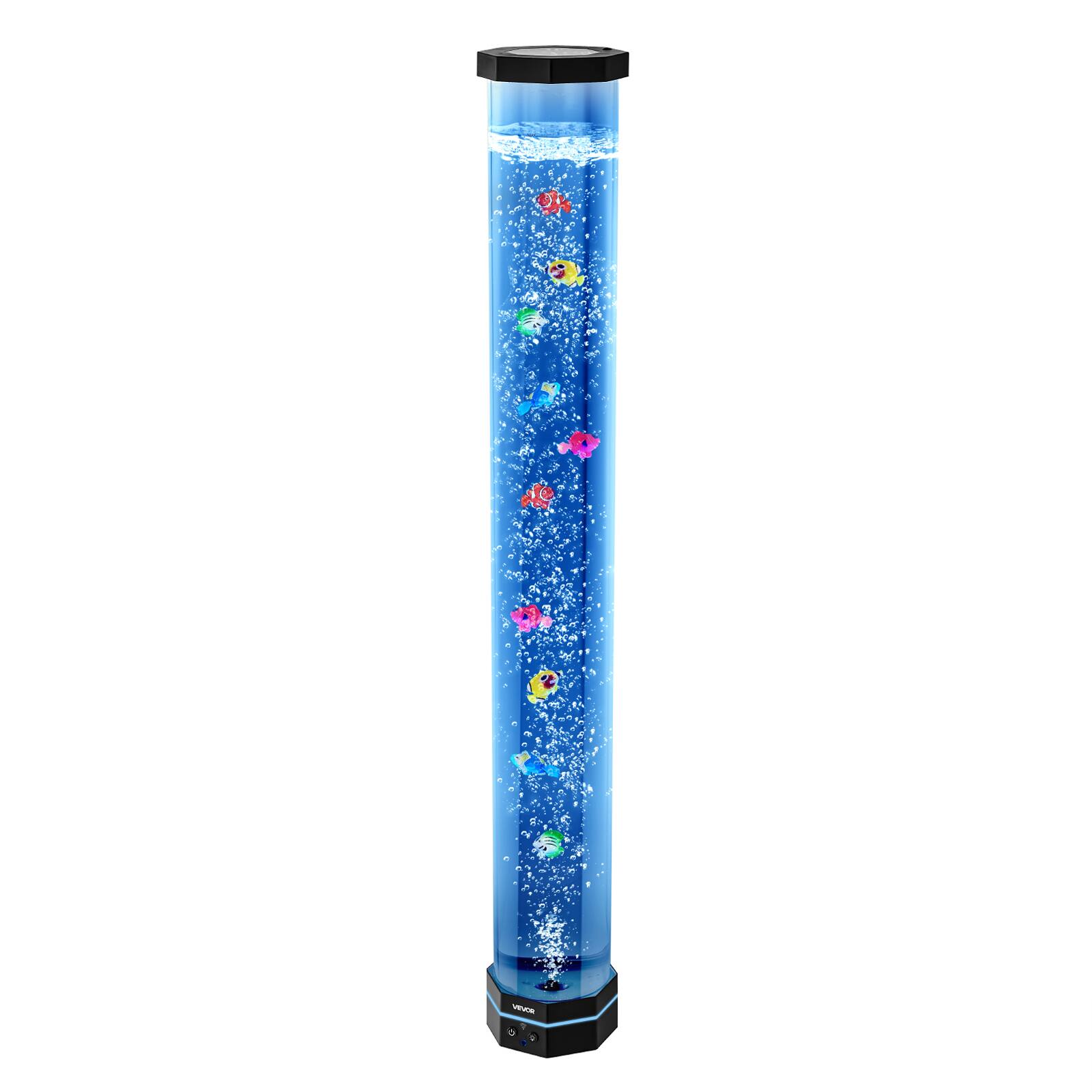 Alt View 5. VEVOR - Sensory Bubble Tube Lamp, 3.3 ft Bubble Fish Tube, Sensory Aquarium Lamp with 10 Floating Fish & 16 Color Effects - Black.