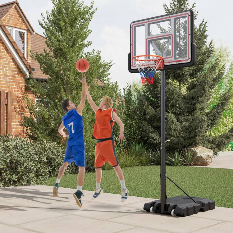 Angle. SlickBlue - Portable Adjustable Basketball Hoop System for Indoor or Outdoor Use - Black.