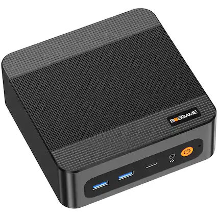 Front. BOSGAME - BOSGAME - P6 Neo Mini PC With AMD Ryzen 7 6800H, 24GB LPDDR5X RAM& 1TB SSD, Win 11 Pro Pre-installed - Black + Gray.
