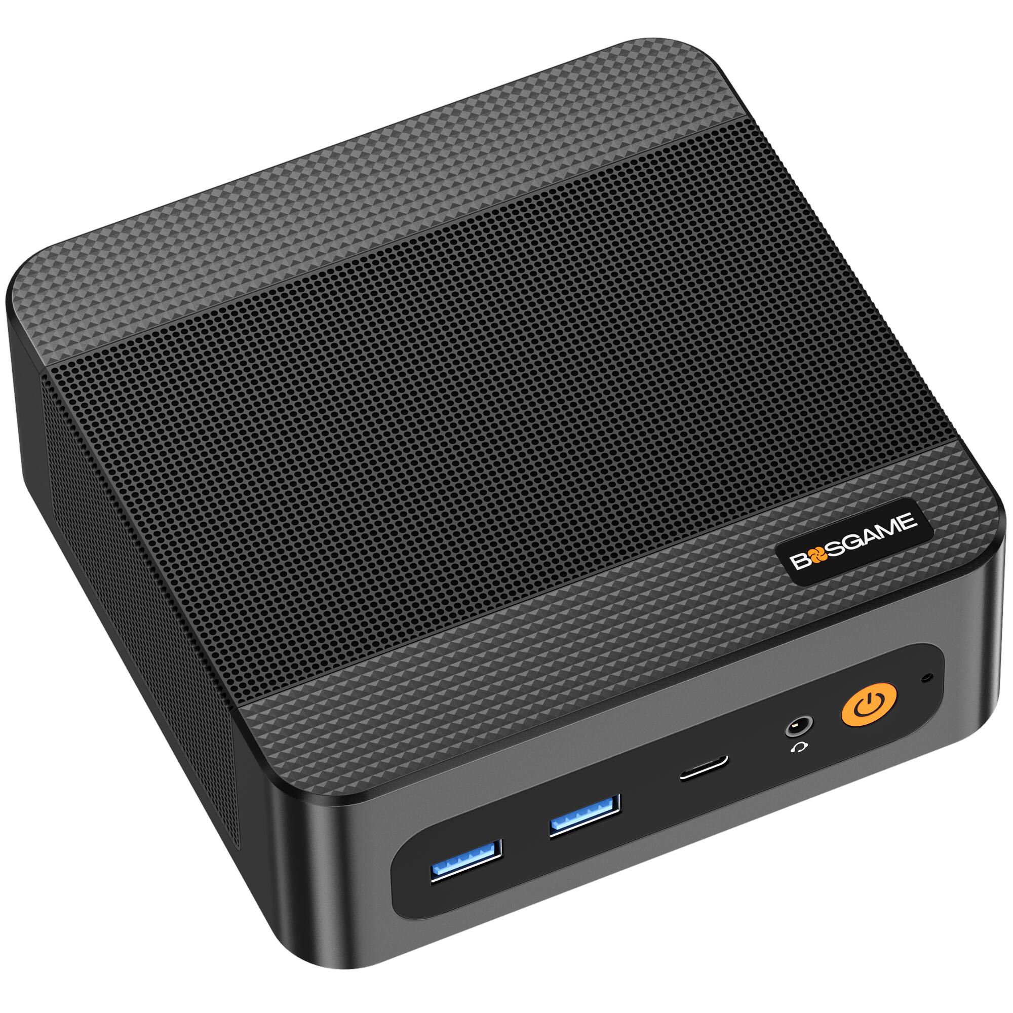 Front. BOSGAME - BOSGAME - P6 Neo Mini PC With AMD Ryzen 7 6800H, 24GB LPDDR5X RAM& 1TB SSD, Win 11 Pro Pre-installed - Black + Gray.