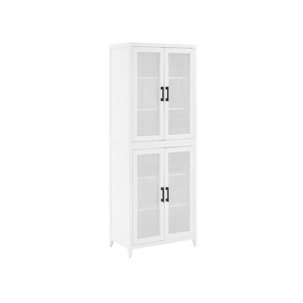 Alt View 4. Crosley Furniture - Milo Tall Kitchen Storage Pantry - 2 Stackable Pantries - White.