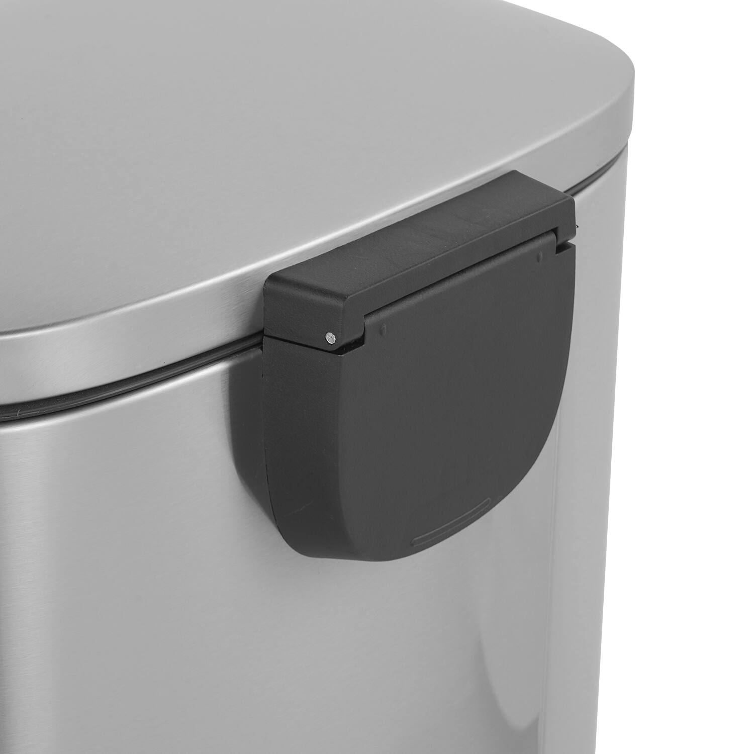 Left. Innovaze - 13 Gal./50 Liter Oval Shape Stainless Steel Step-on Trash Can for Kitchen - Sliver.