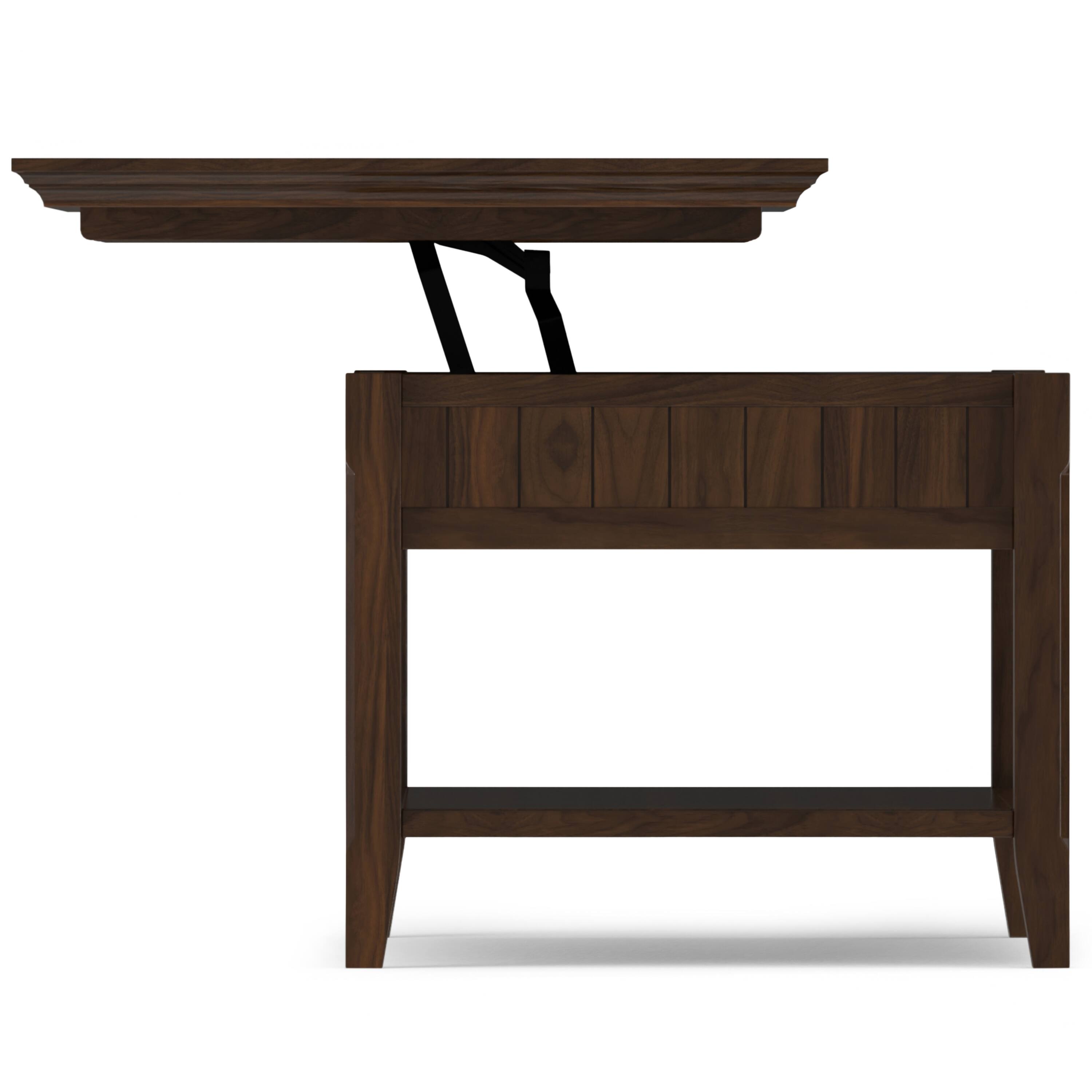 Alt View 4. Simpli Home - Acadian 48 inch Wide Solid Wood Lift Top Coffee Table in Brunette Brown - Brunette Brown.
