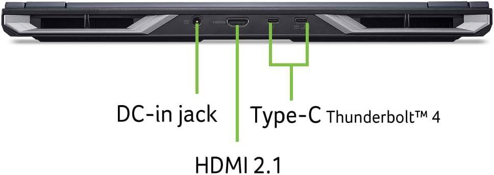 DC-in jack  
Type-C Thunderbolt™ 4  
HDMI 2.1