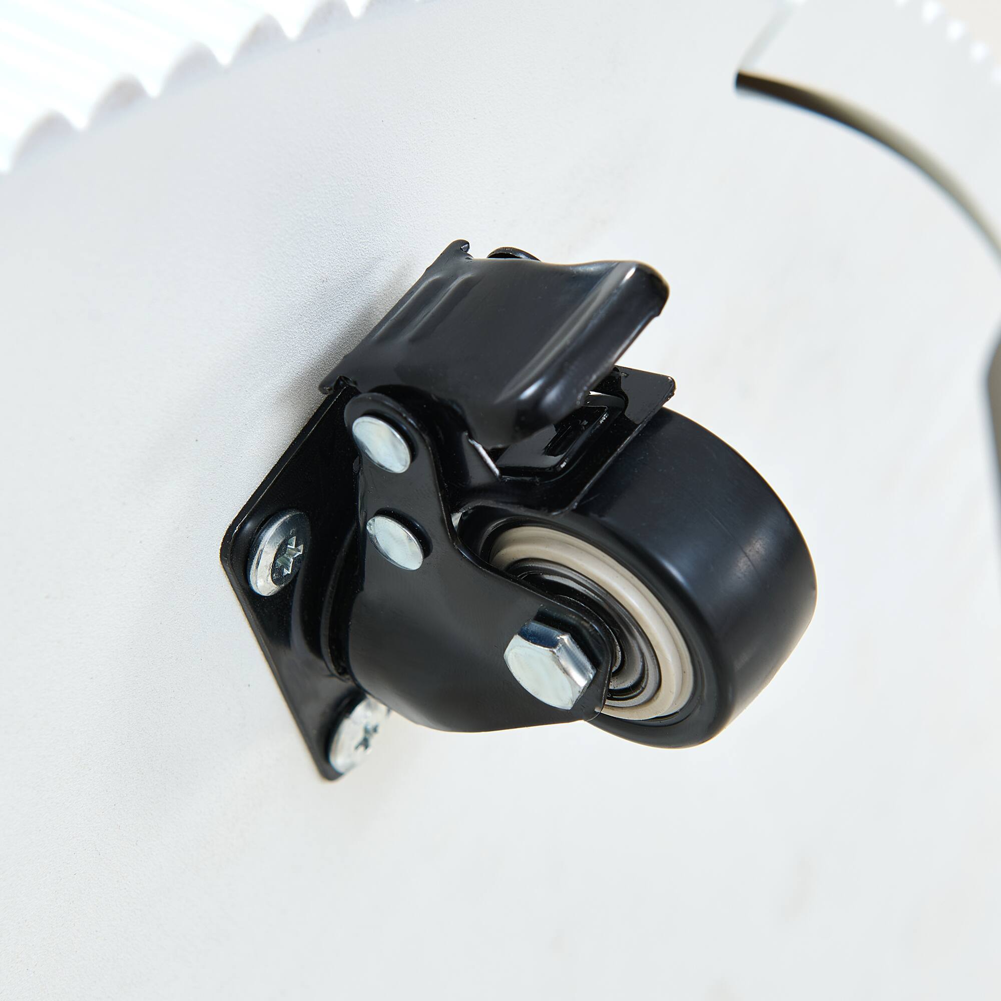 Alt View 9. Tiramisubest - Modern Round Movable Coffee Table with Casters, 2 Drawers, Marble Pattern Sintered Stone Top, White, 29.5" - White.