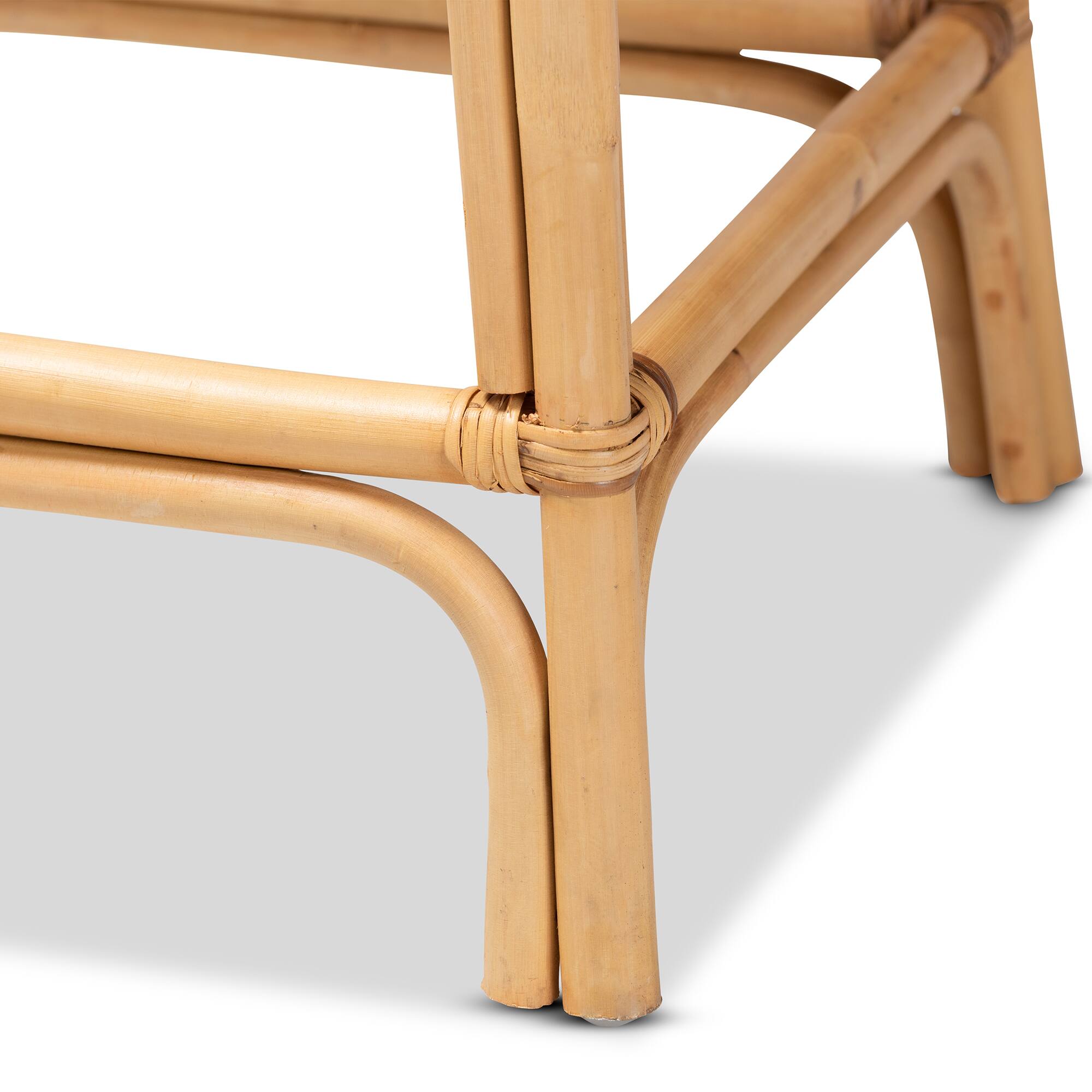 Alt View 2. bali & pari - Tugera Modern Bohemian Natural Rattan Counter Stool - Natural Brown.