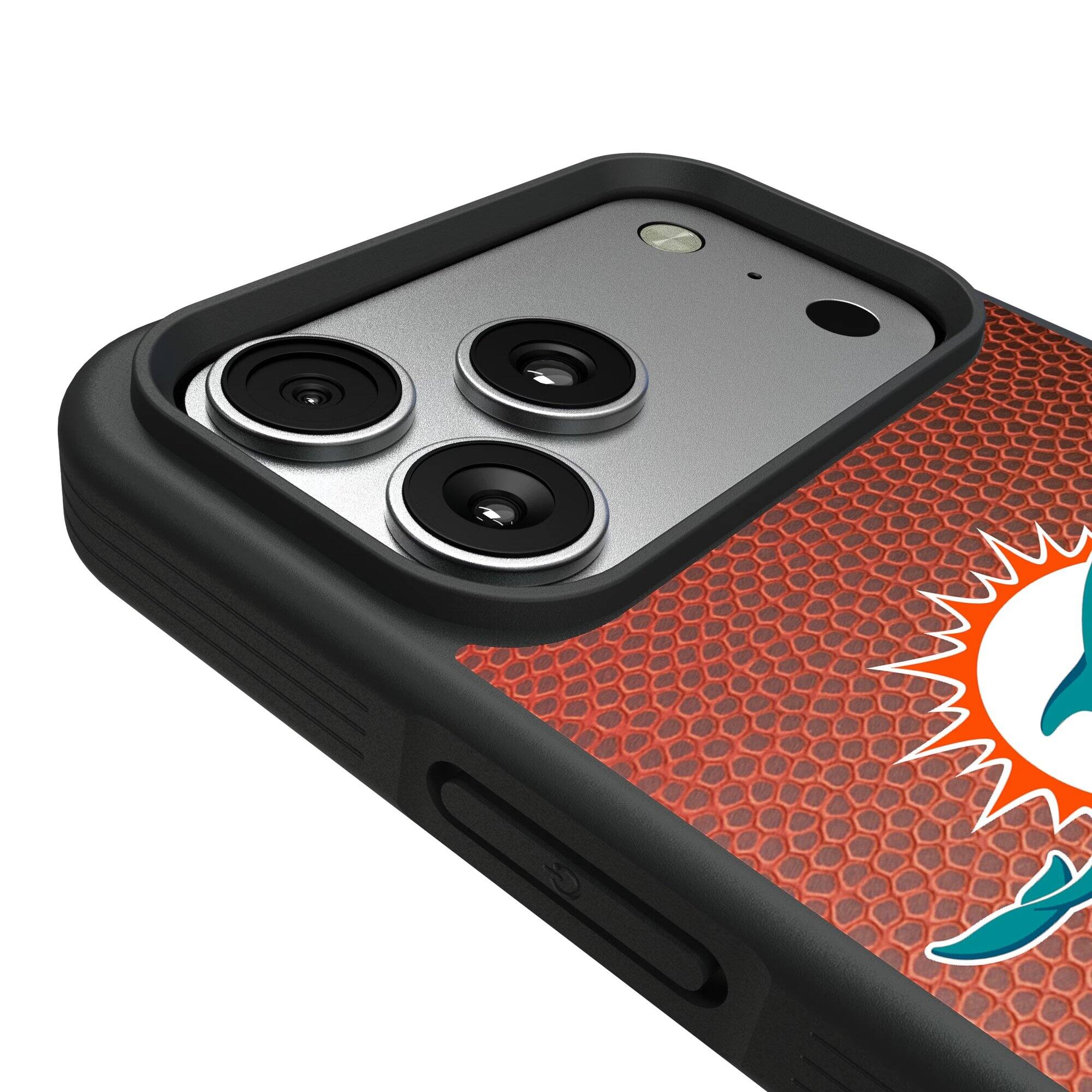 Alt View 2. Keyscaper - Miami Dolphins Bump Case with 8.2ft Drop Protection - 15 Plus - Multicolor.