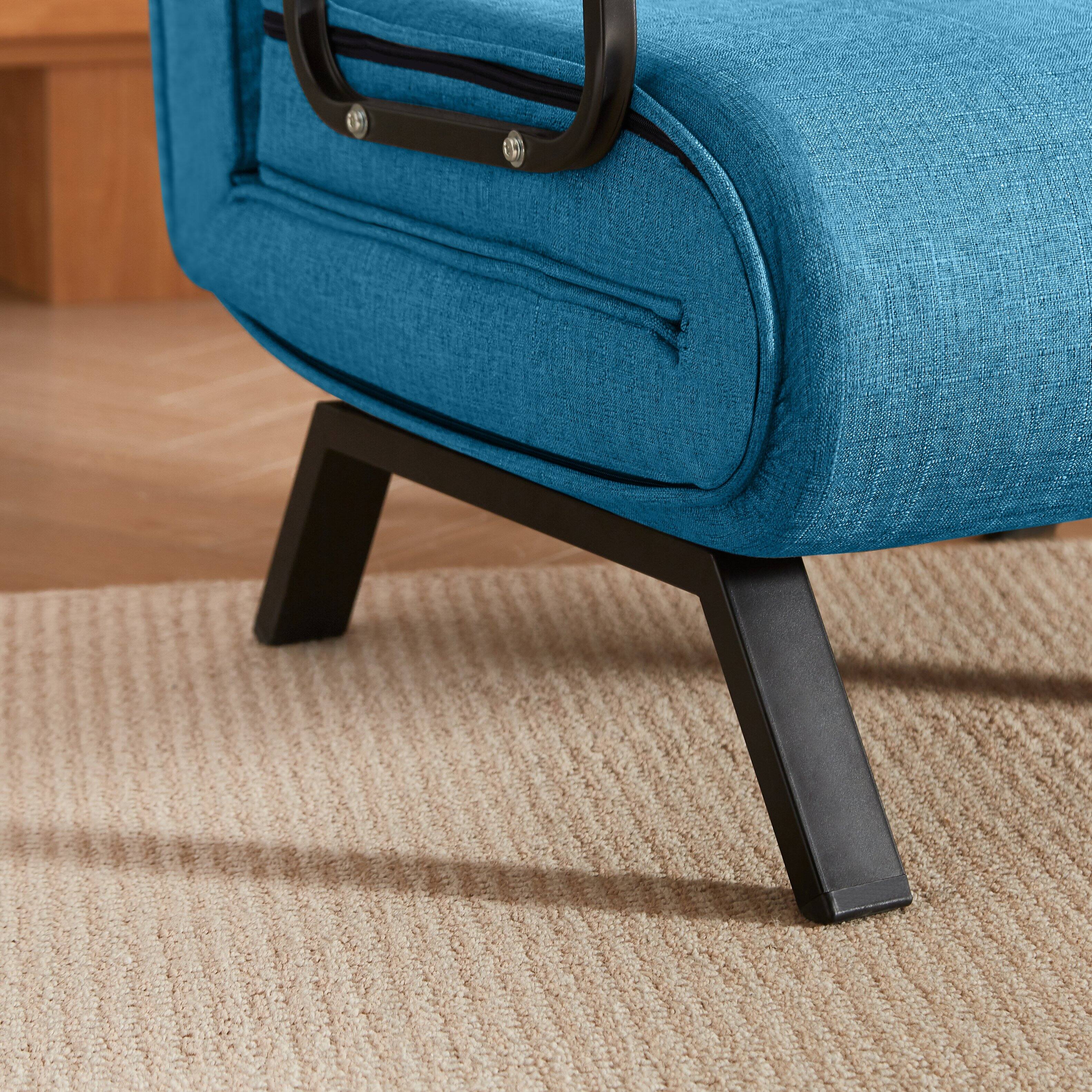 Alt View 6. APRILSOUL - Convertible Chair Bed Sleeper Adults 5 in 1 Folding 5 Position Backrest Pillow Comfy Single Futon - Blue.