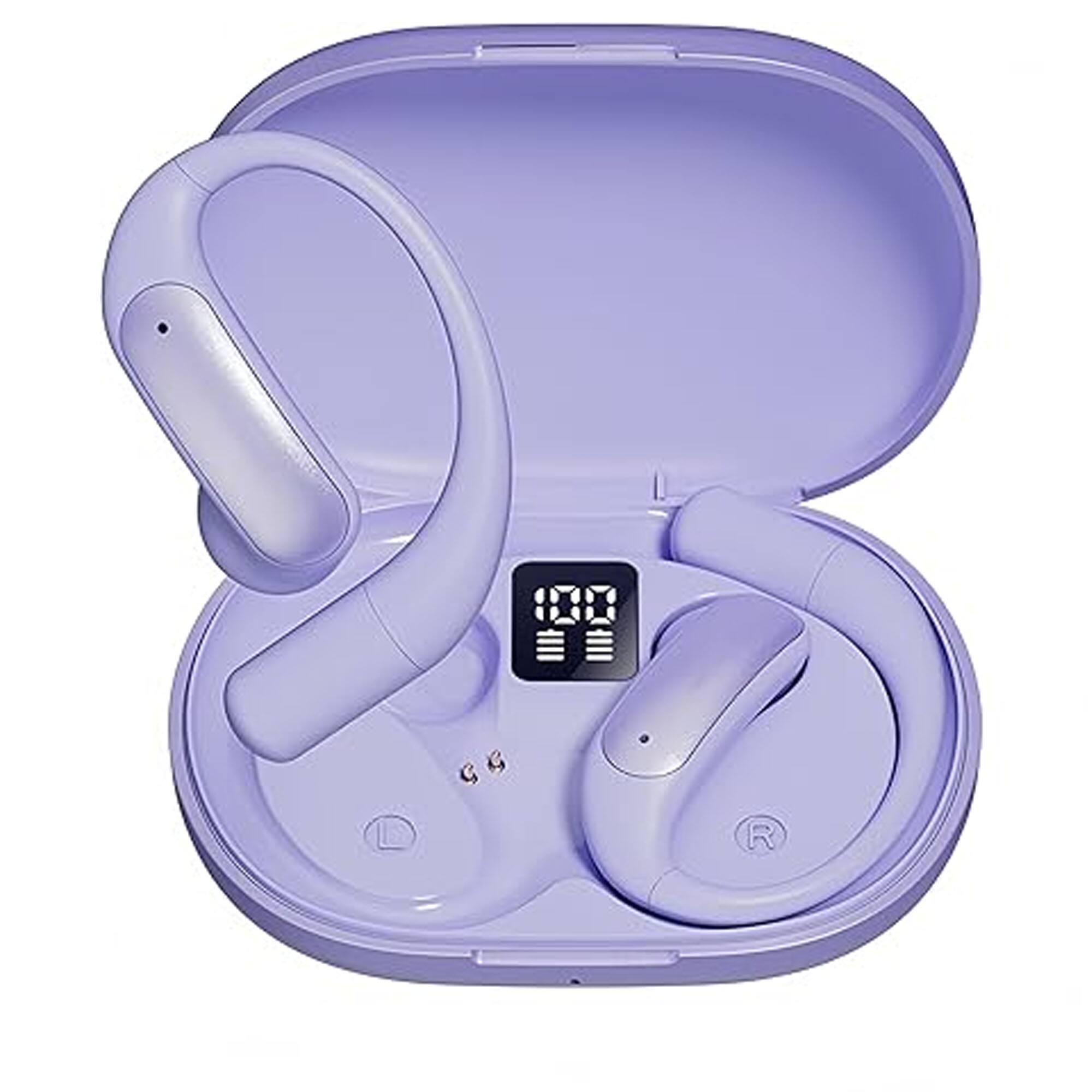 YONWAY - Intelligent Translation Bluetooth Earphones, Open Ear Headphones with Digital Display, Wireless Earbuds for Running