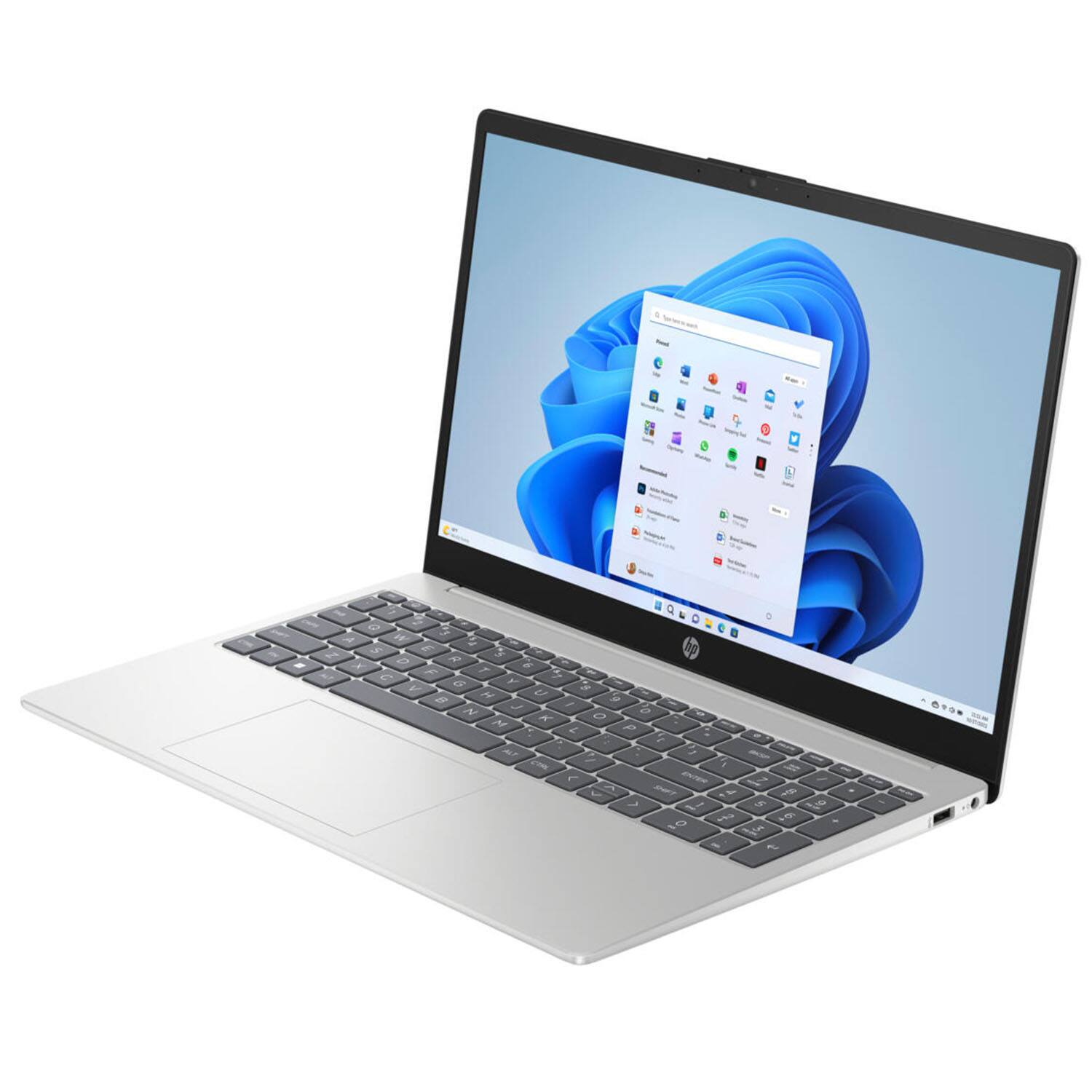 Alt View 3. HP - HP 15 Laptop 15.6 HD (Intel i3-N305, 8GB DDR4, 128GB SSD, Intel UHD, Win 11 Home S-Mode) w/USB Hub - Natural Silver.
