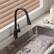 Alt View 2. Boyel Living - 3-Spray Patterns Single Handle Pull Down Sprayer Kitchen Faucet with Deck Plate and Ceramic Cartridge in Matte Black - Matte Black.
