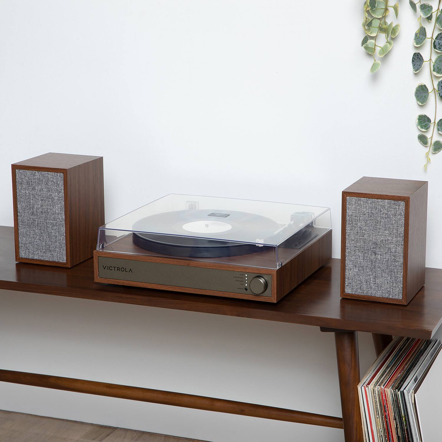 Alt View 15. Victrola - Victrola Harmony Bluetooth Turntable System with Speakers - Walnut.