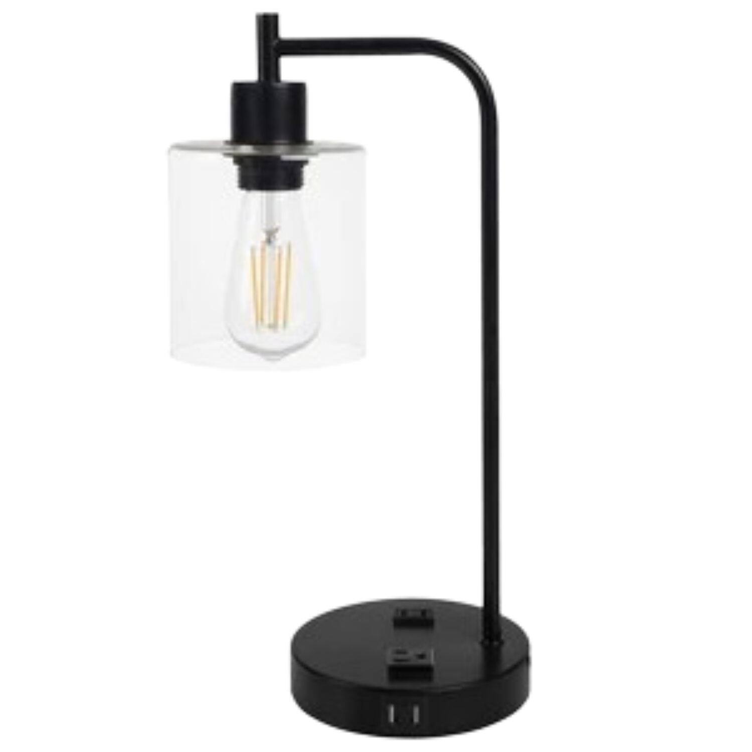 Front. Home Collection - Touch Control Table Desk Lamp with USB Charging Ports – Modern LED Bulb Room Décor Light.
