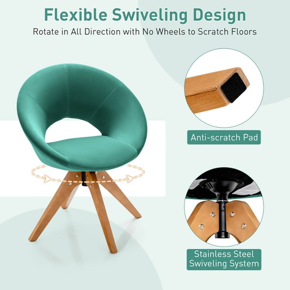 Flexible Swiveling Design  
Rotate in All Direction with No Wheels to Scratch Floors  
Anti-scratch Pad  
Stainless Steel Swiveling System