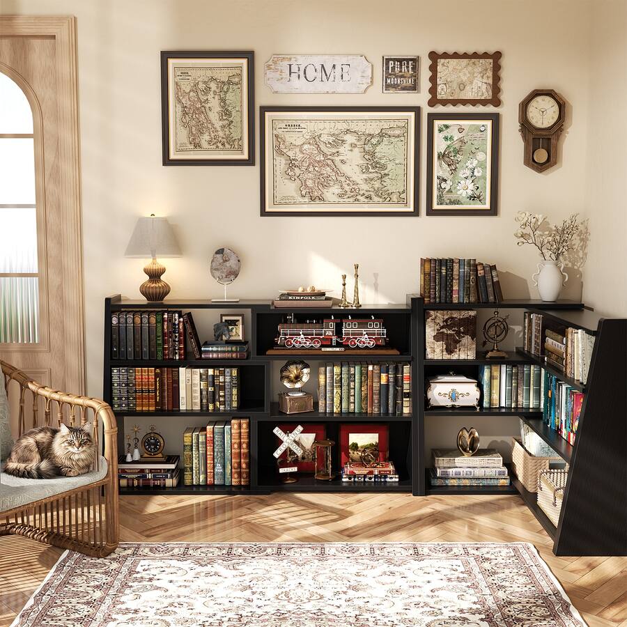Aheaplus 4 Tier Small Extendable Ladder Bookshelf, Corner Bookshelf for ...