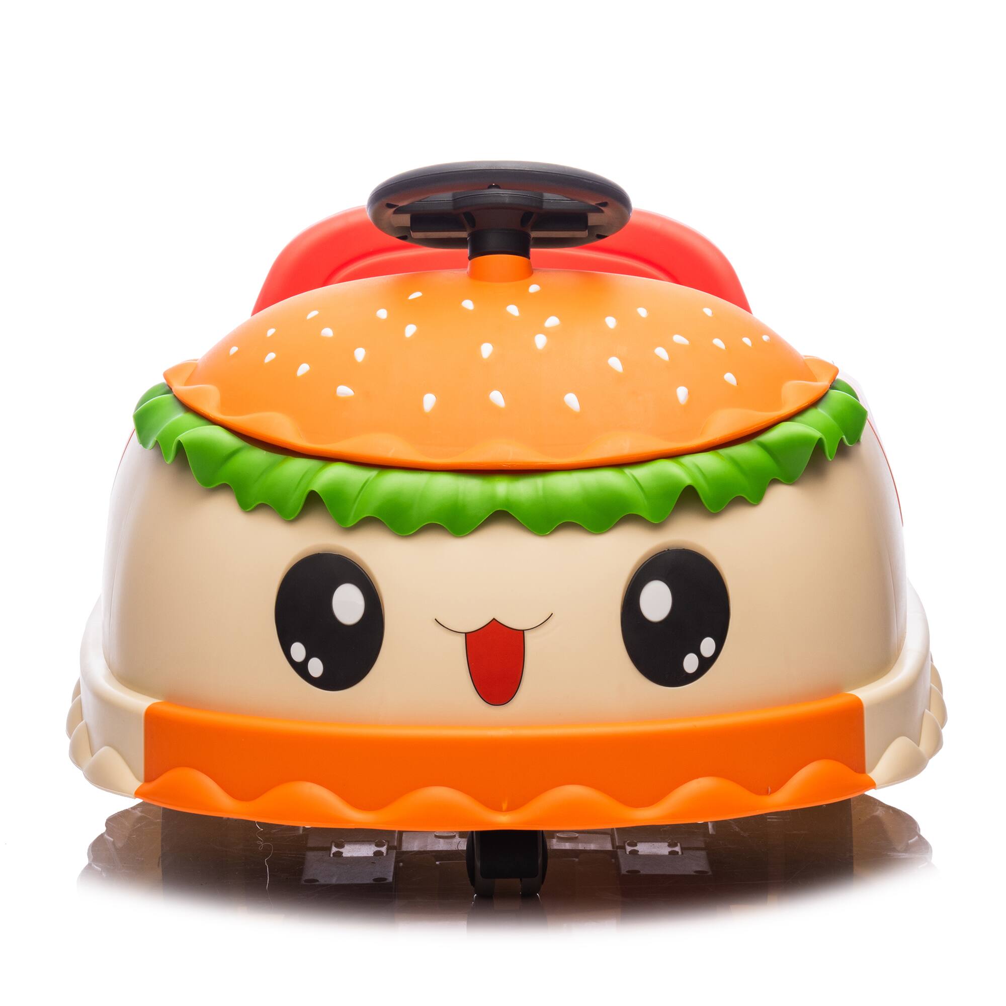 Alt View 1. Boyel Living - 2+ Kids 12V Electric Hamburger Bumper Car with Parental Remote 360-Degree Spinning Ride For Gift - Yellow.