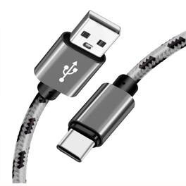 Kitcheniva - Durable USB-A to USB-C Rapid Charging Data Transfer Cable 3Ft Pack Of 1 - Gray