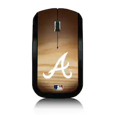 Front. Keyscaper - Atlanta Braves Wood Print Wireless USB Mouse - Multicolor.