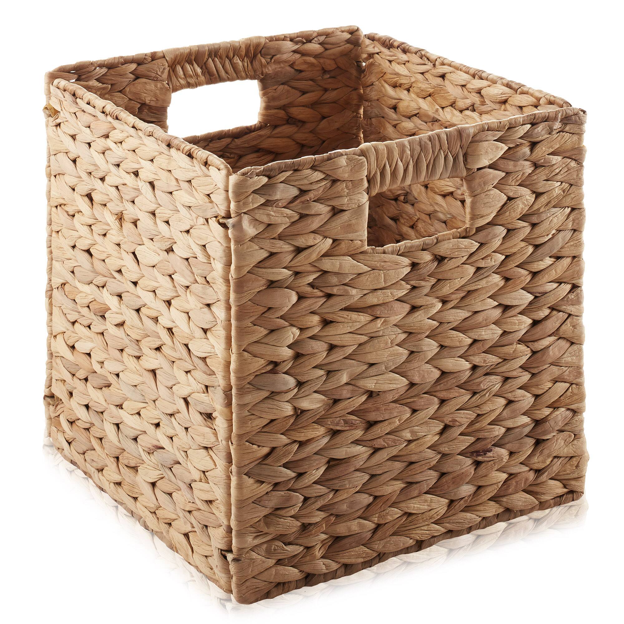 Alt View 8. Casafield - 10.5 x 10.5-in Water Hyacinth Storage Baskets - 2 Pack - Cinnamon.