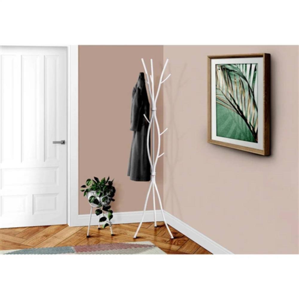 Left. Hivvago - 74-inch White Metal Coat Rack Entryway Hall Tree Umbrella Stand - White.