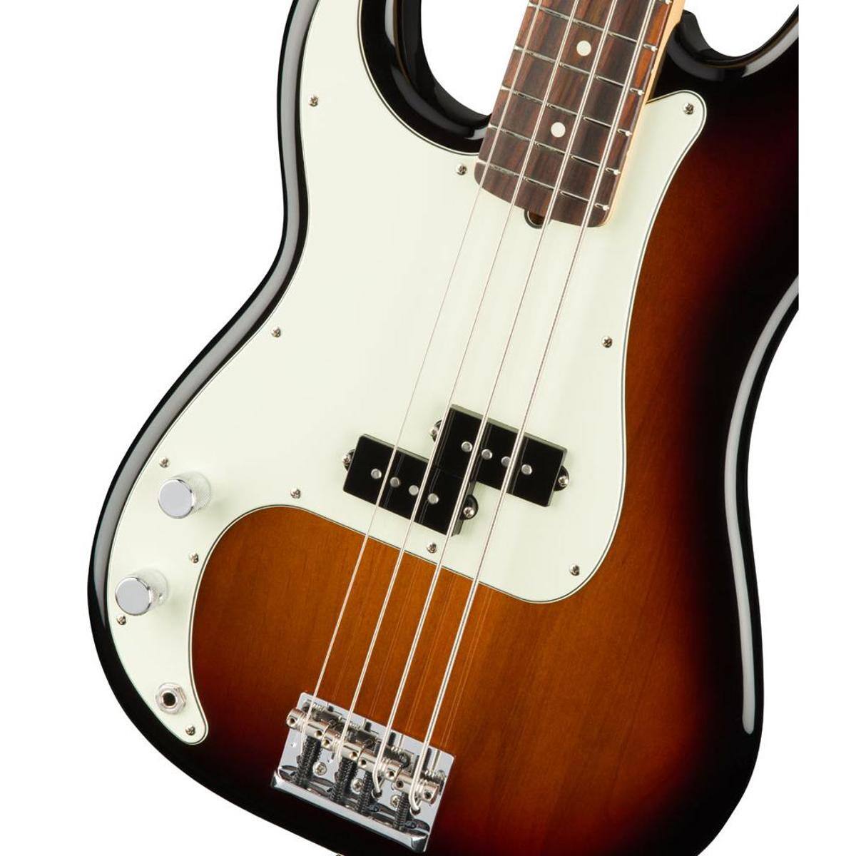Alt View 4. Fender - Fender American Professional Left-Handed Precision Bass Guitar, Rosewood Fingerboard, 3-Color Sunburst.