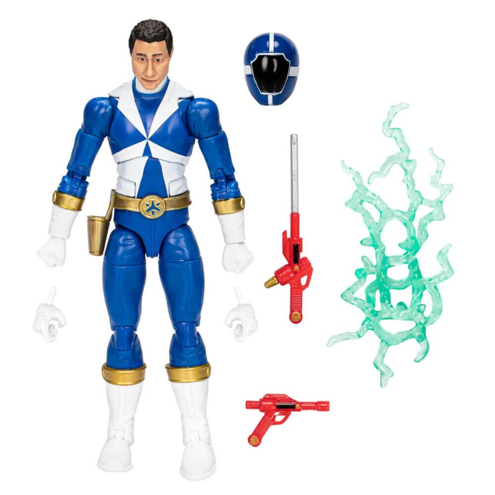 Front. Power Rangers - Hasbro F8212 6 inch Power Rangers Lightning Collection Lightspeed Rescue Blue Ranger Action Figure - Black.