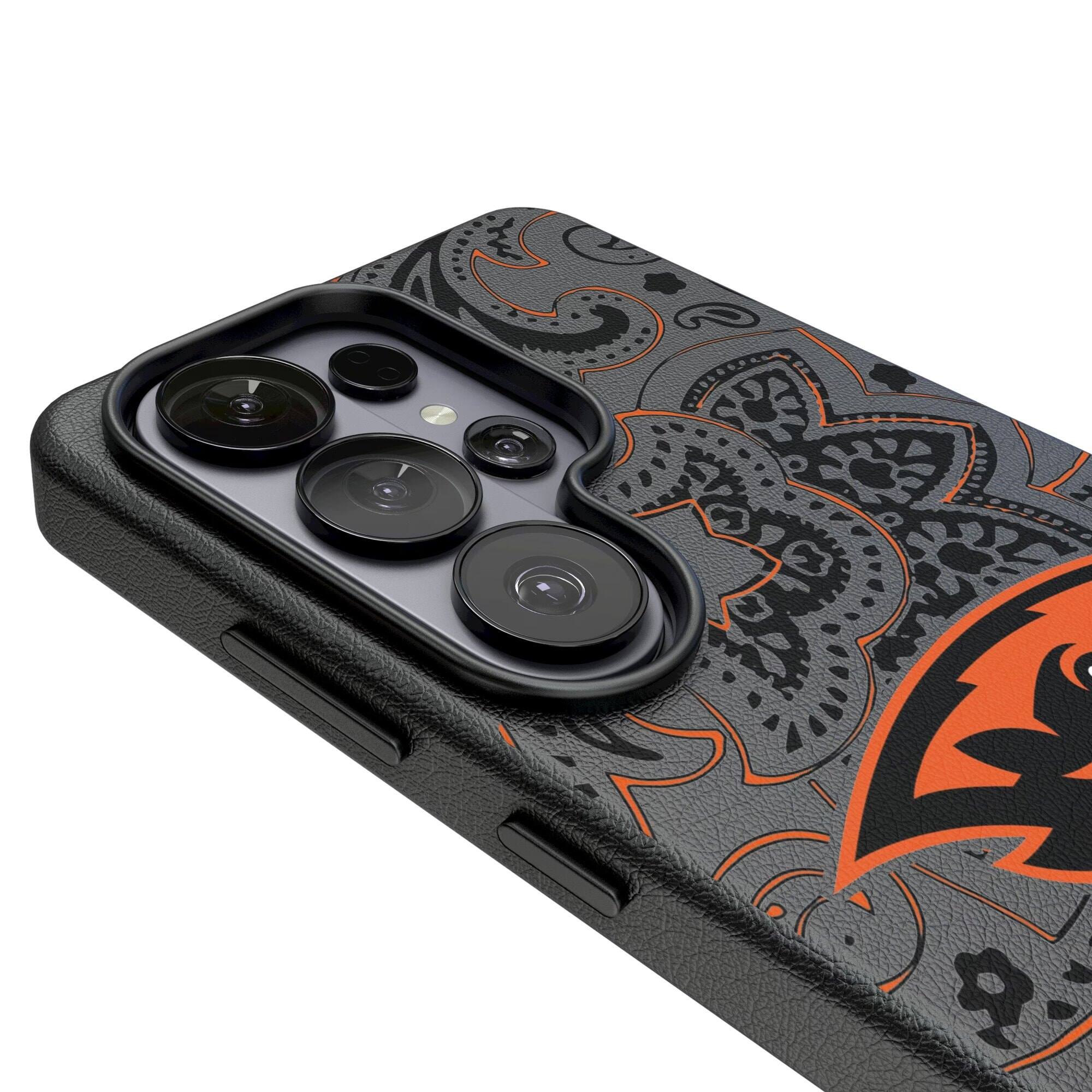 Alt View 2. Keyscaper - Oregon State Beavers Paisley Galaxy Magnetic Bump Case - S25 Ultra - Black.