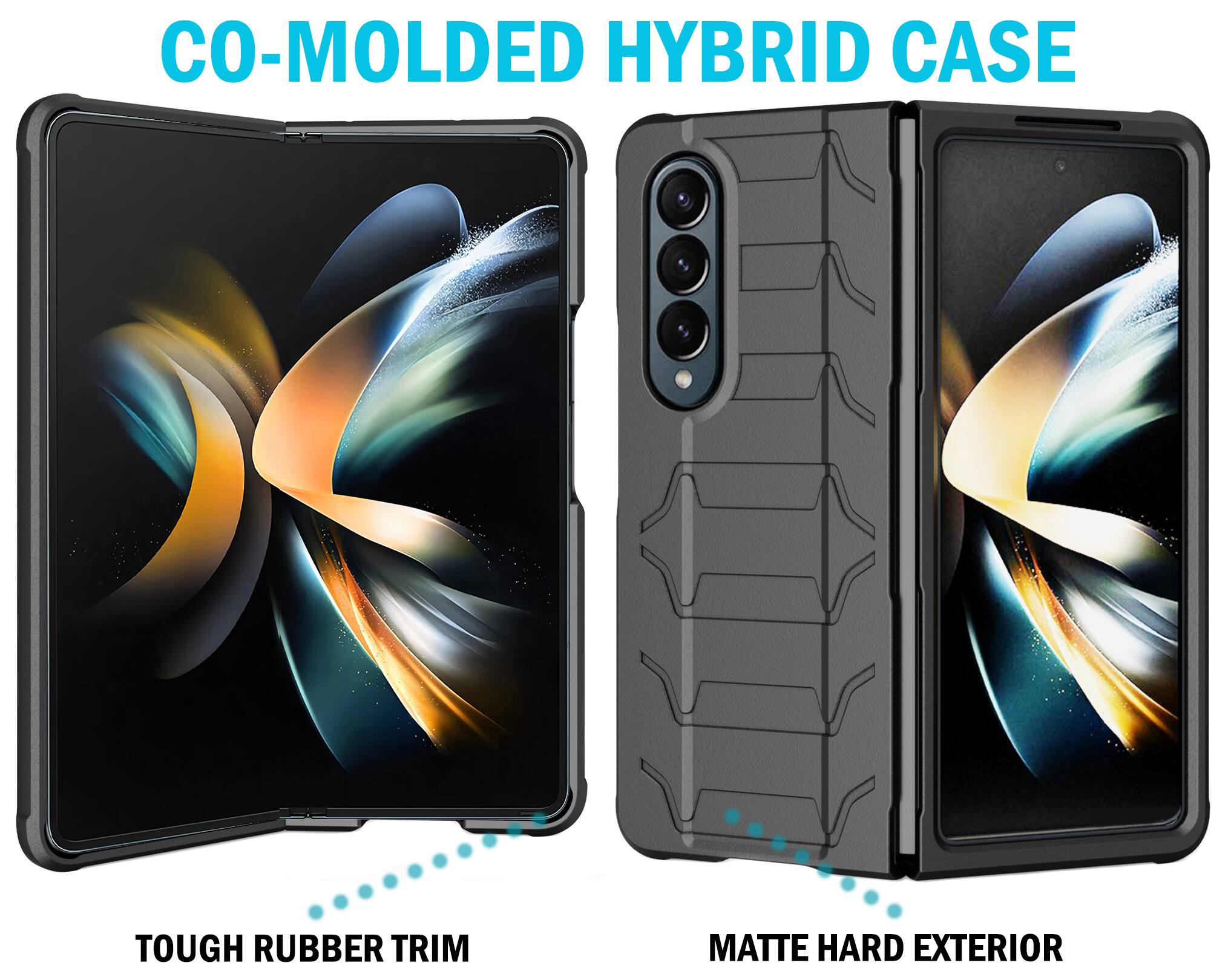 CO-MOLDED HYBRID CASE

TOUGH RUBBER TRIM

MATTE HARD EXTERIOR