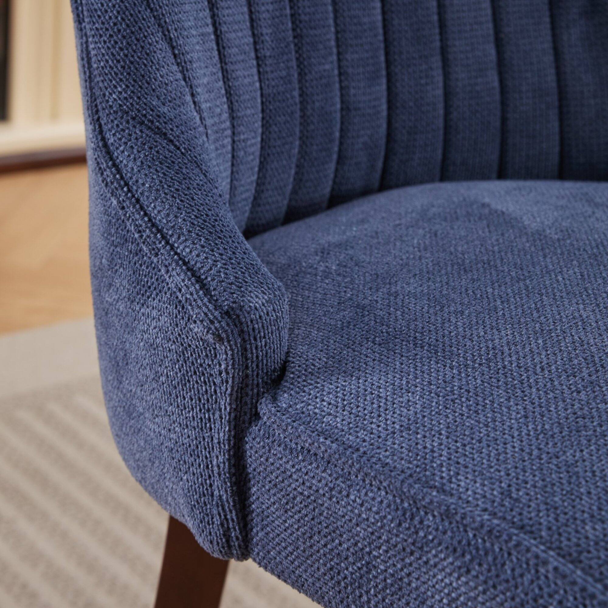 Alt View 6. GOODSILO - Elegant Upholstered Dining Chairs Set with High Backrest and Solid Wood Legs for Comfortable Seating - Blue.