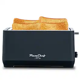 COWLOWN - 4 Slice Long Slot Toaster Extra Wide 6 Browning Settings Bagel Defrost Reheat - Matte Black