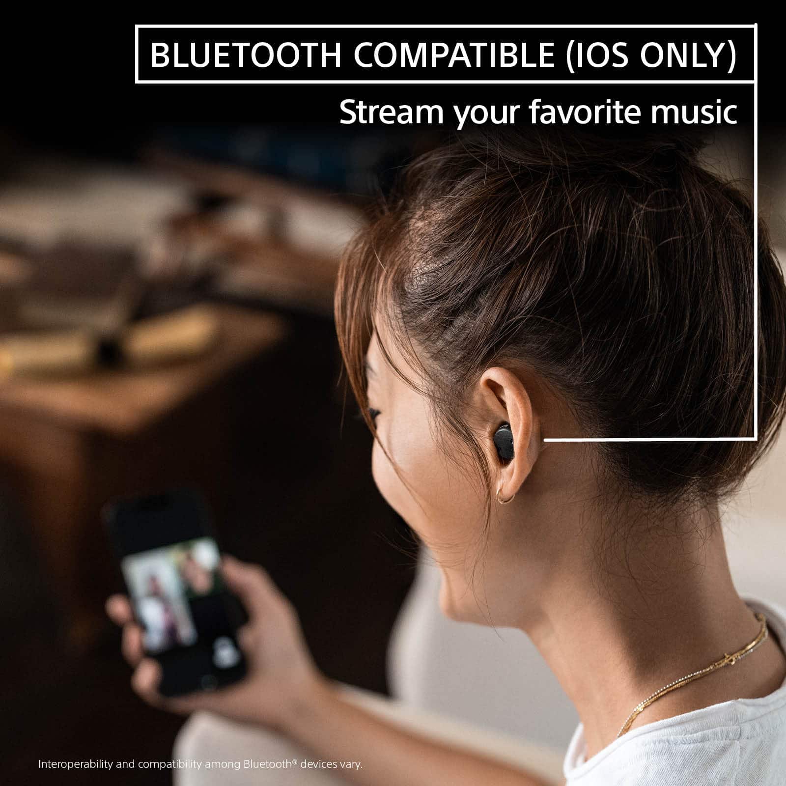 Bluetooth Compatible (iOS Only) Stream Your Favorite Music Interoperability and compatibility among Bluetooth devices may vary.