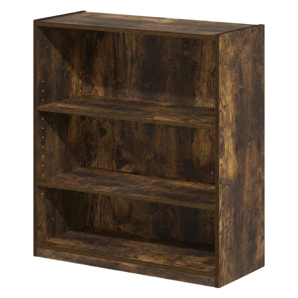 Front. FurniFact - Wooden Bookcase with Open Shelves and Quality Craftsmanship - Amber Pine.