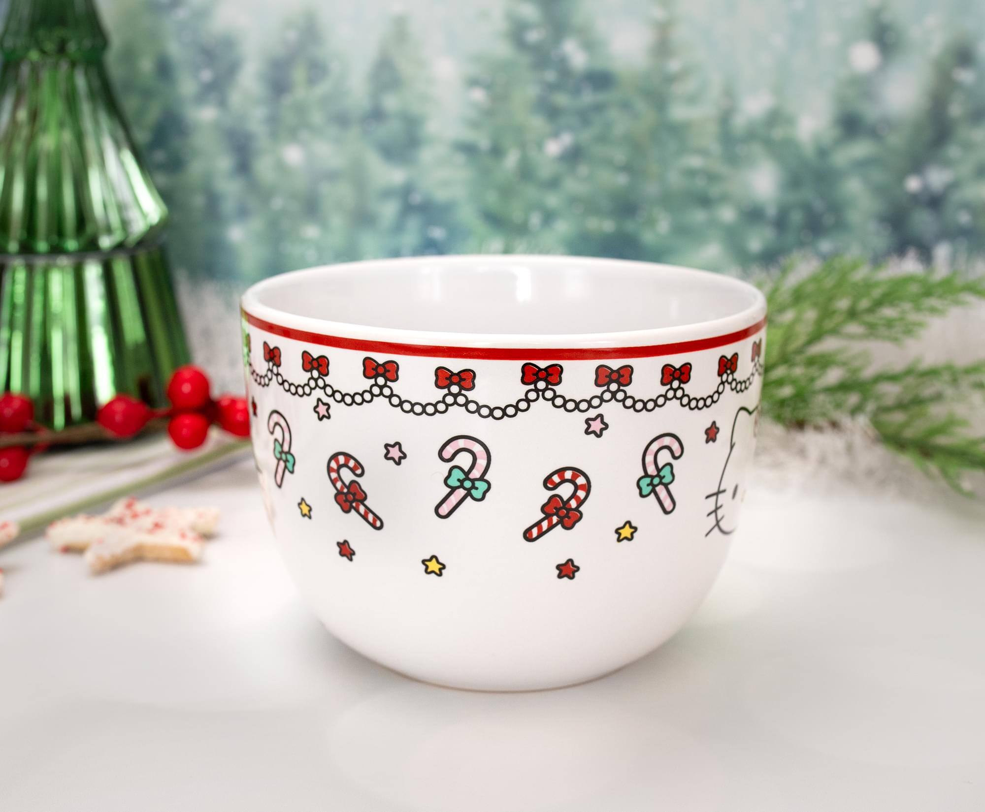 Alt View 3. Silver Buffalo - Sanrio Hello Kitty Holiday Ceramic Soup Mug | Holds 24 Ounces - White.