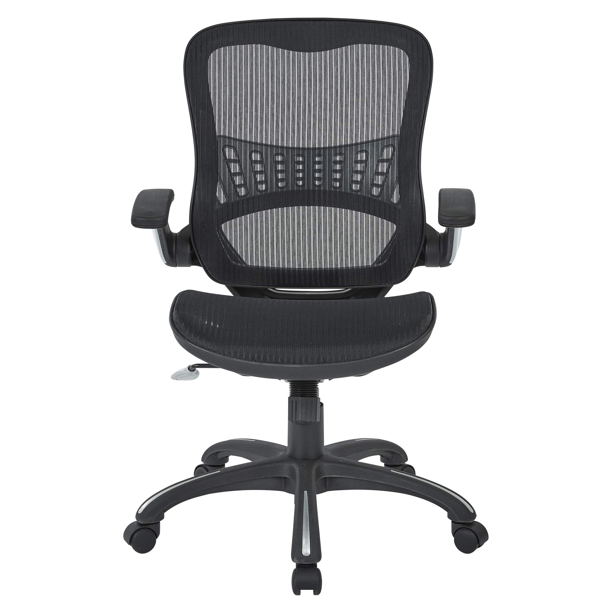 Front. Office Star Products - Mesh Seat and Back Manager’s Chair - Black.