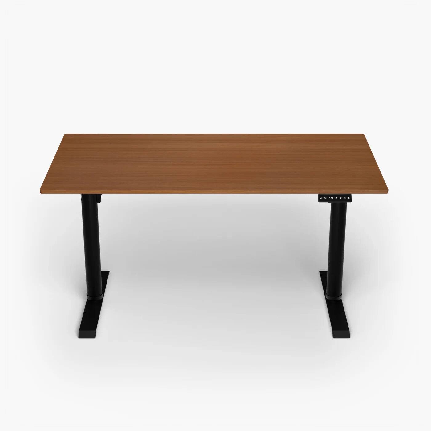 Left. Arozzi - Arena Nordico Electric Standing Desk - White - Walnut.