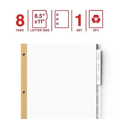 8 TABS  
8.5" x 11" LETTER SIZE  
1 SET  
20%