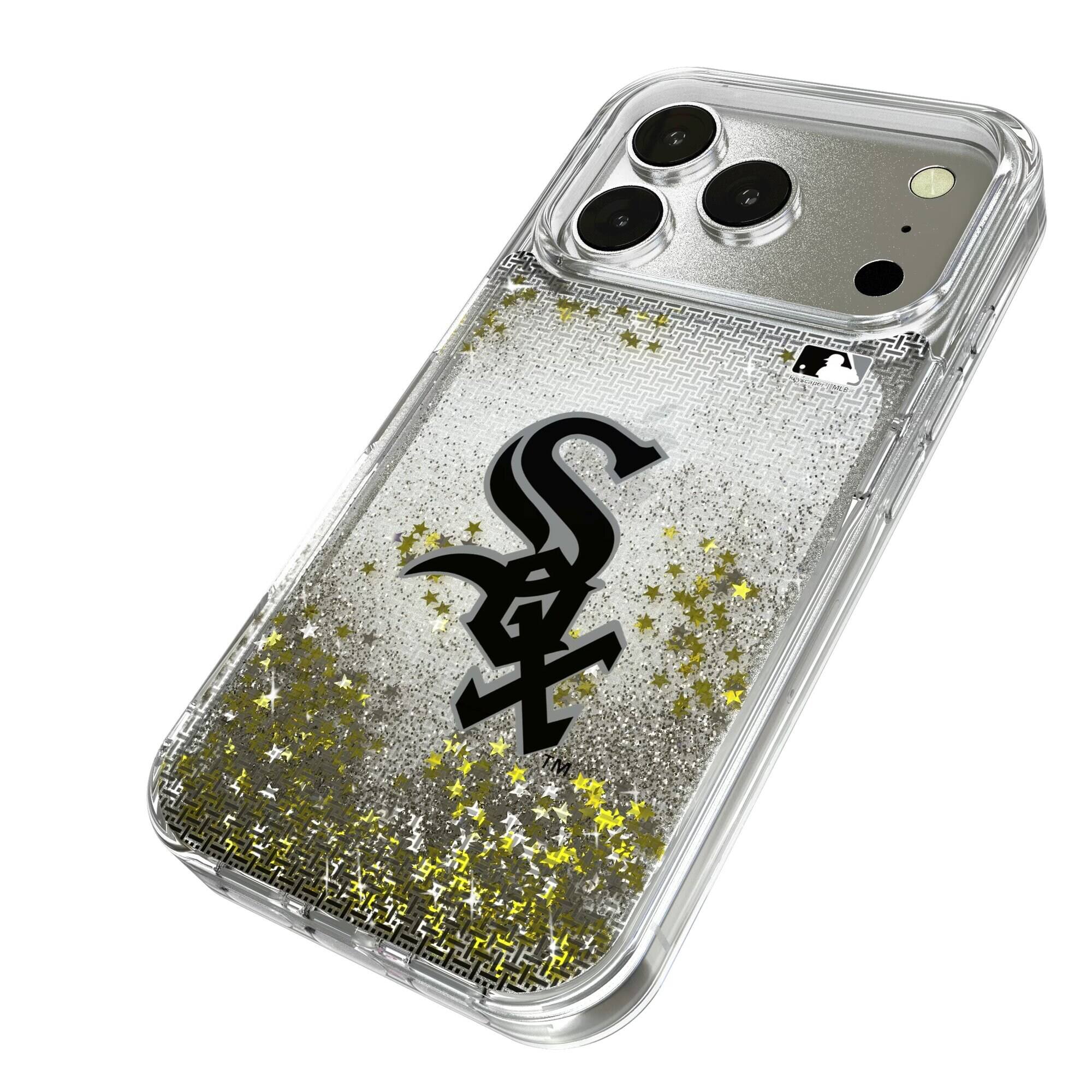Alt View 1. Keyscaper - Chicago White Sox Linen Logo iPhone Glitter Case - 15 - Multicolor.