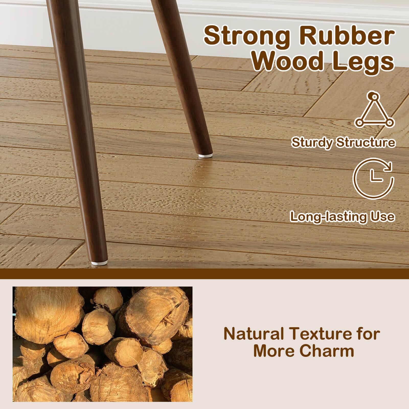 Strong Rubber Wood Legs

- Sturdy Structure
- Long-lasting Use

Natural Texture for More Charm
